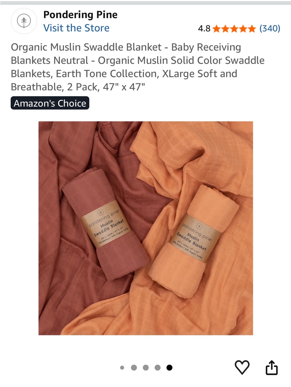Pondering Pines Organic Muslin Swaddles